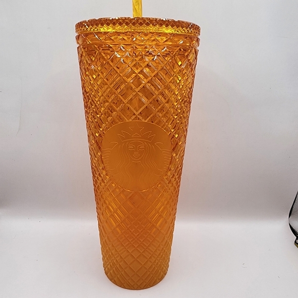 Starbucks Other - 🍊 Starbucks 2022 Orange Mango Venti Tumbler 24 oz Jeweled Grid - Nice!